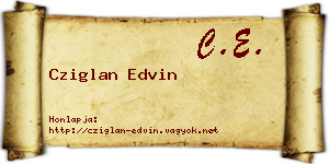 Cziglan Edvin névjegykártya